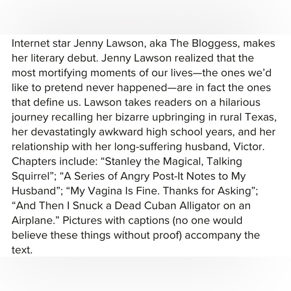 LET’S PRETEND THIS NEVER HAPPENED - A MOSTLY TRUE MEMOIR Book by Jenny Lawson - Picture 3 of 15